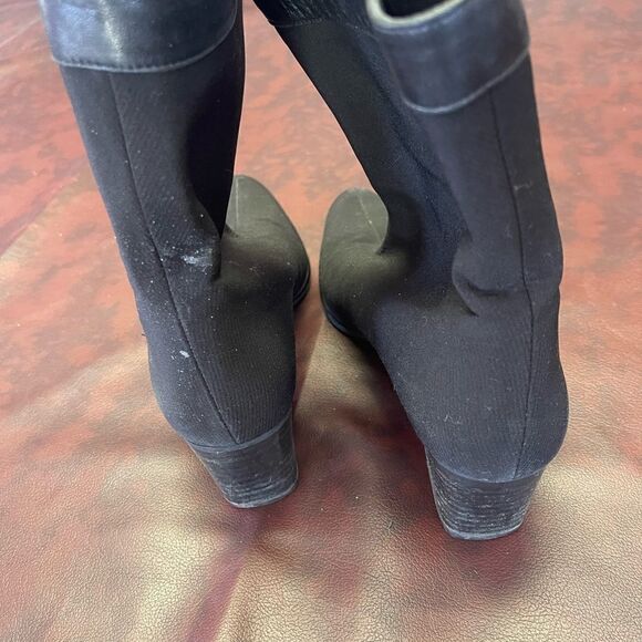 Stuart Weitzman black goreit gore-tex boots‎ mid calf heel size 8 - Picture 5 of 11